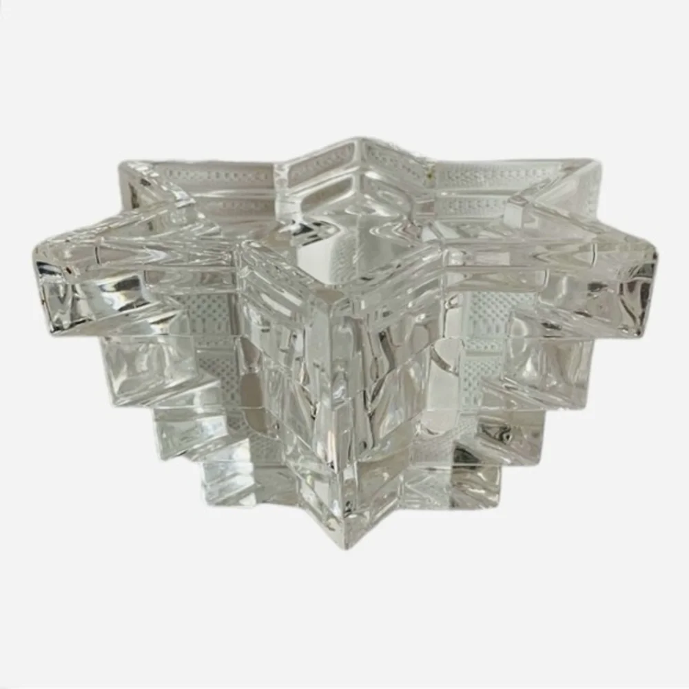 Vintage WMF Crystal Candle Holder Star of David Design 24% Lead Crystal